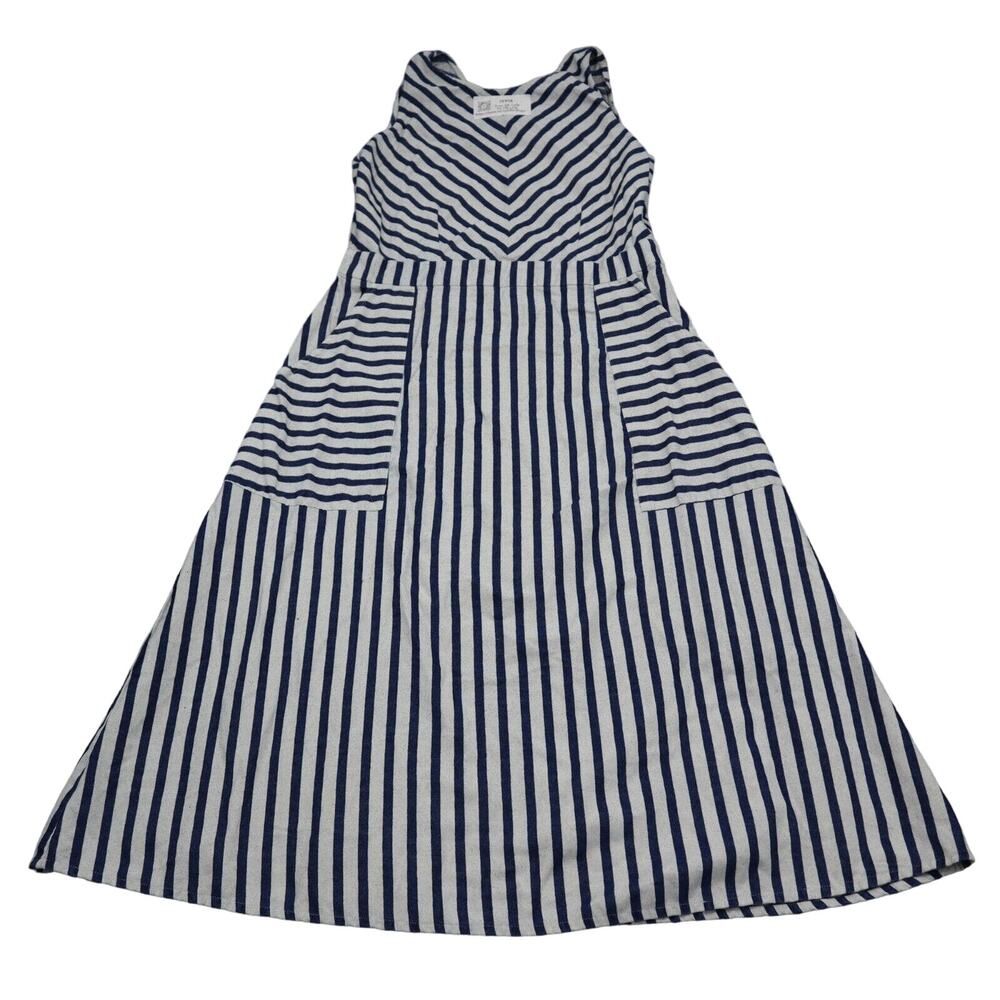 AND Dress Womens 14 Blue Striped Convenient Side Pockets Comfortable Outwear